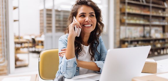 business woman on the phone