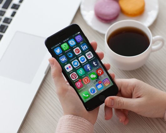 Smartphone showing apps related shipping apps.