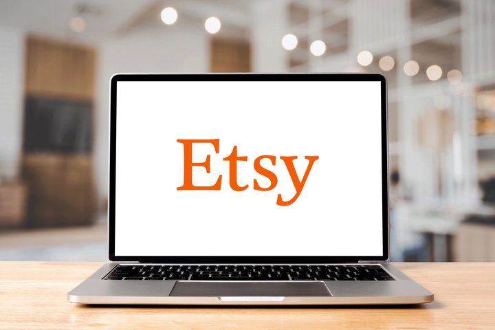 Etsy logo on laptop showcasing one of our integration platforms.