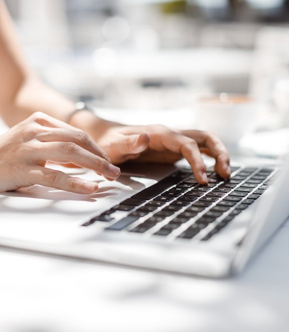 woman working on laptop