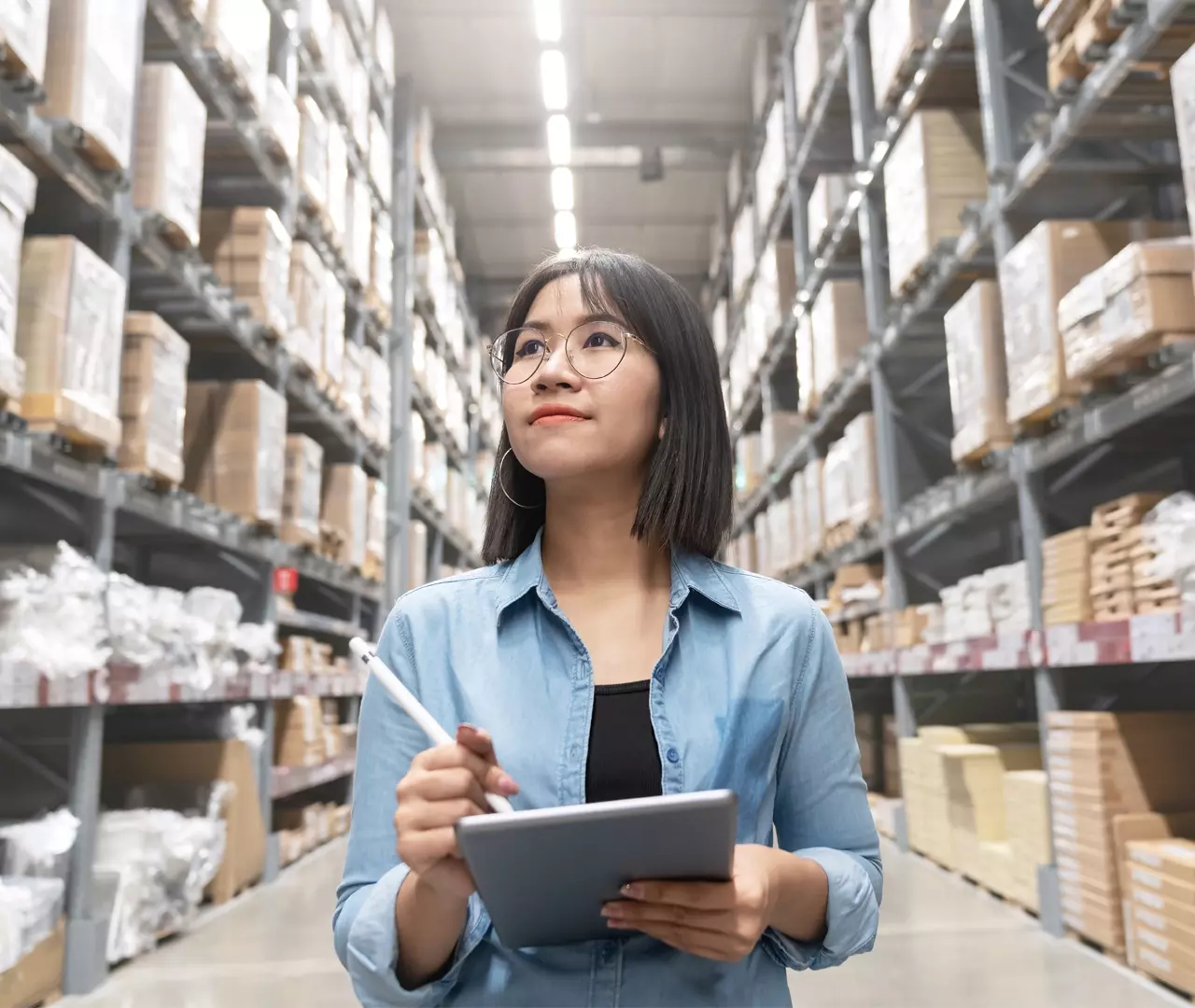 Placeholder image - a lady checking inventory